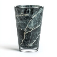 Aufkleber - Elegant Marble Textured Vase: A Sophisticated Home Decor Piece on a Clean White Background