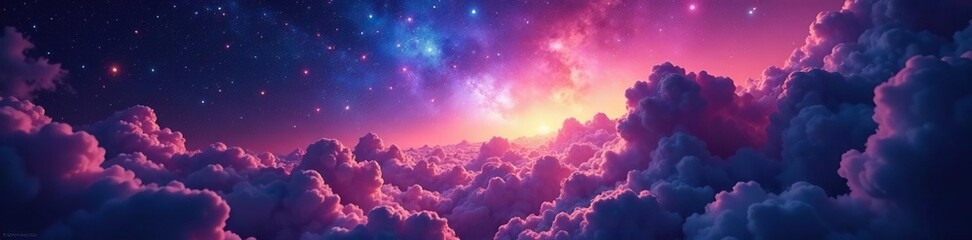 Wall Mural - cosmic clouds of gas and dust in the distance, galaxies, nebula