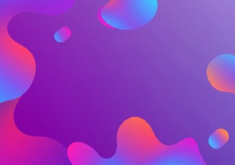 Wall Mural - a colorful gradient background with geometric elements surrounds a purple blob shape in this modern 