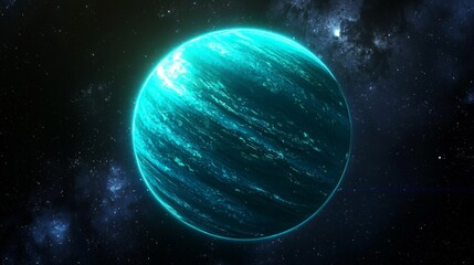 Wall Mural - An artistic representation of Uranus emphasizing its color.