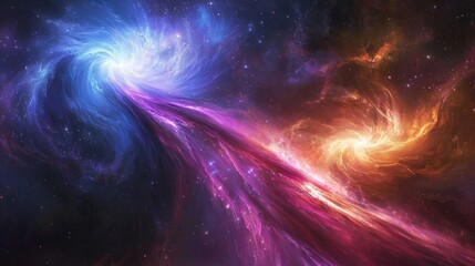 Wall Mural - vibrant purple swirls create a nebula-inspired artistic backdrop.