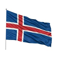 iceland flag image on white background.ai generated
