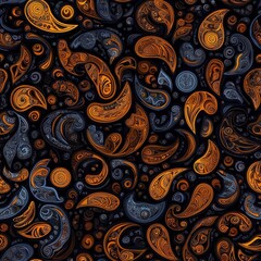 Poster - Seamless patterns swirls curves abstract art digital design creative studio close-up visual harmony