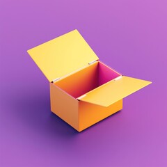 Aufkleber - Purple background, open parcel box for delivery.