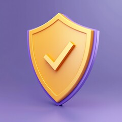 Aufkleber - Purple, 3D shield icon for security and verification.