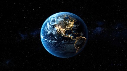 Wall Mural - Our beautiful planet earth shown in space with stars