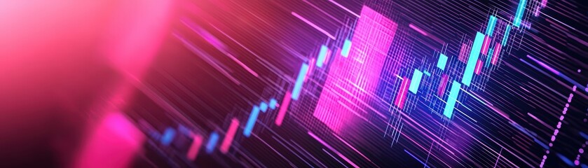 Poster - Future Economy Concept with Digital Currencies and AI in Abstract Financial Data Visualization