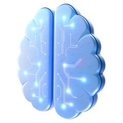 Poster - A futuristic AI brain enhancing leadership through advanced technology and collaboration.