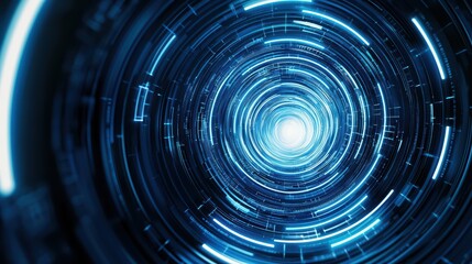 Poster - Futuristic High-Speed Industrial Automation Concept with AI Technology in Dynamic Circular Motion