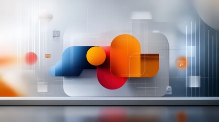 Poster - Abstract Geometric Background Design with Colorful Shapes and Patterns for Modern Art and Creative Projects