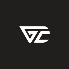 Fototapete - Flat letter GC logo design creative vector.