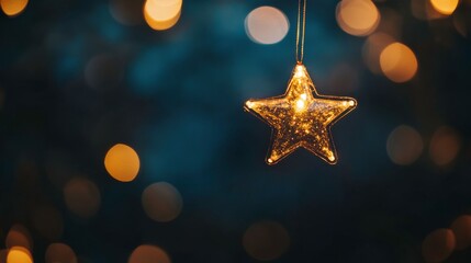 Wall Mural - Elegant Star on Night Sky with Soft Light Effects