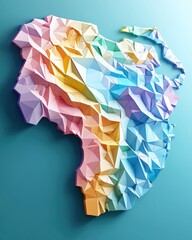 Poster - Colorful abstract map in geometric low poly style with modern design on blue background