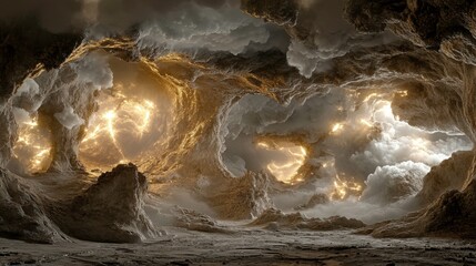 Wall Mural - ethereal magical landscape with abstract elements