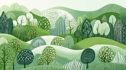 Wall Mural - Magical Patterns in a Gentle Forest Landscape
