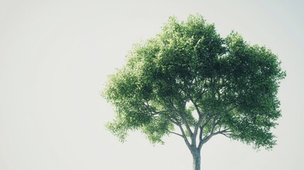 Aufkleber - Green Tree on White Background