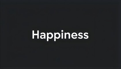 Aufkleber - A minimalist design featuring a single word, 'Happiness,' in a bold and cheerful font
