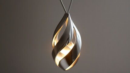 Poster - swirl pendant: a modern pendant light in a minimalist aesthetic, with a graceful, twisted design tha