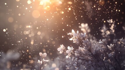 Wall Mural - Sparkling Gentle Light Effects in Garden Nature
