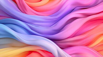Poster - Colorful Flowing Fabric Patterns in Soft Pastel Shades for Backgrounds