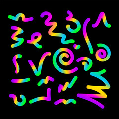  Set vibrant abstract rainbow gradient shapes for backgrounds, vector social media graphics, eye-catching designs.