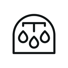 Poster - Drip irrigation in a greenhouse line icon, greenhouse irrigation and water system vector symbol with editable stroke