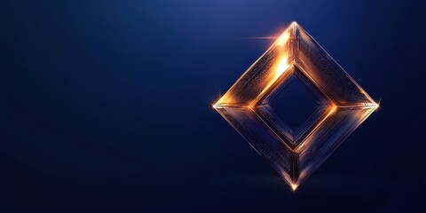 Aufkleber - A glowing diamond-shaped object floats against a dark blue background, creating a sleek and modern visual effect.
