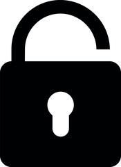 Aufkleber - Locked and unlocked black line icon. vector illustration