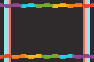 Poster - Abstract LGBTQ Pride Decoration Frame Template with Black Background, Pixel Art Style