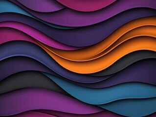 Aufkleber - Wavy abstract design art digital medium colorful flowing patterns modern aesthetic close-up view visual creativity