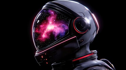 Poster - Exploring cosmic realms astronaut with galaxy vision digital art sci-fi environment futuristic perspective