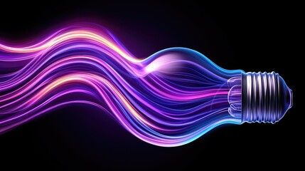 Aufkleber - Innovative light bulb design showcasing electric waves studio digital art dark environment unique perspective