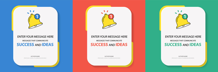 Poster - Notification Bubble quote frame banner, Testimonial social media post template isolated on background. Speech bubbles and text box with copyspace. infographic Vector Illustration.	
