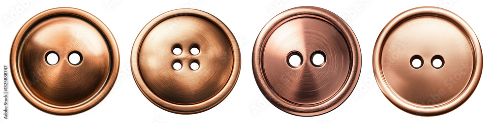 Copper button isolated on transparent background, PNG, Set of Stock ...