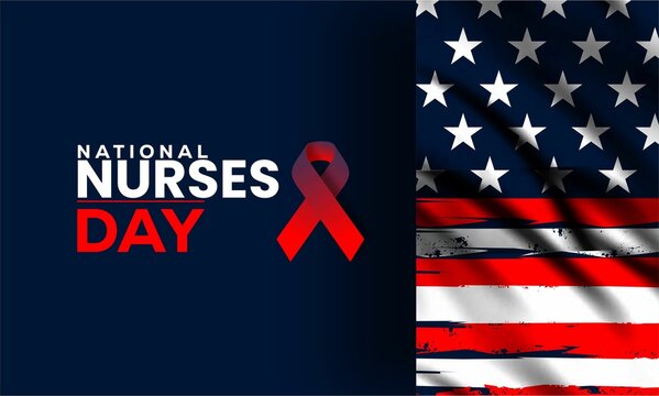 national nurses day with US flag , vektor background banner . 