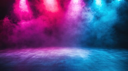 Wall Mural - colorful stage lighting with smoke in a dramatic atmosphere