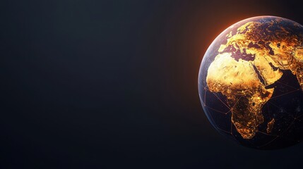 Poster - A stunning view of Earth illuminated by sunlight, showcasing continents and oceans against a dark background.