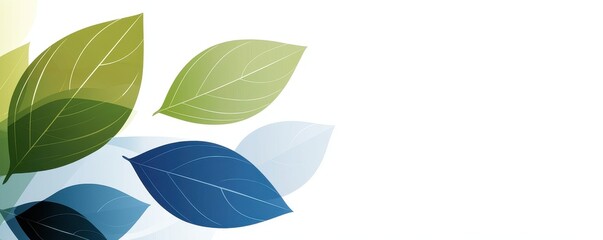 Poster - A collection of green and blue leaves arranged artistically, symbolizing nature and tranquility.