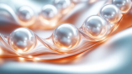 Poster - A sophisticated design featuring a pearl texture, fluid background, and vibrant reflections for text placement