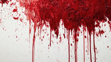 Poster - A striking abstract composition of red paint splashes and drips on a white canvas, offering a vivid texture and dynamic visual for modern art enthusiasts