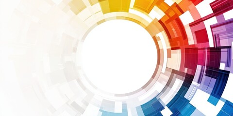 Aufkleber - A vibrant, abstract design featuring bold colors radiating from a central point, creating a dynamic and modern visual effect.