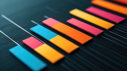 Poster - A vibrant graphic featuring colorful bars on a dark background, representing data visualization and analysis.