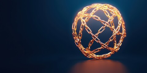 Aufkleber - A glowing, intricately woven orb made of light strands against a dark background, creating an ethereal and captivating visual effect.