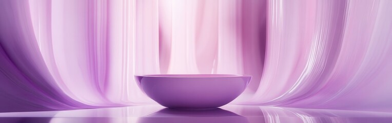 Leinwandbilder - Soft lavender bowl complements gentle folds of sheer fabric in a tranquil setting