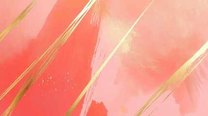 Aufkleber - Soft muted coral pencil strokes create a gentle gradient with golden accents on a textured background suitable for artistic projects