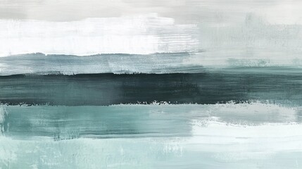 Poster - Muted mint stripes create a soothing backdrop of smooth pencil strokes in an abstract style for contemporary decor