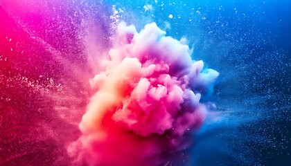 Fototapete - Dynamic color explosion abstract art creative space vivid environment aerial perspective