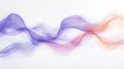 Poster - Elegant pastel waves created with pencil strokes showcasing soft colors and fluid movement across the canvas