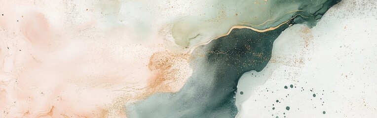 Poster - Organic abstract artwork showcasing soothing shades blending harmoniously on a textured canvas in a contemporary artistic style