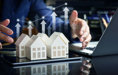 Business growth with real estate or property concepts.residential developer forecasting investment return.financial management.not ai generated